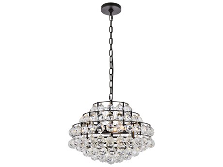 Elegant Lighting Savannah 5-Light Black Crystal Pendant