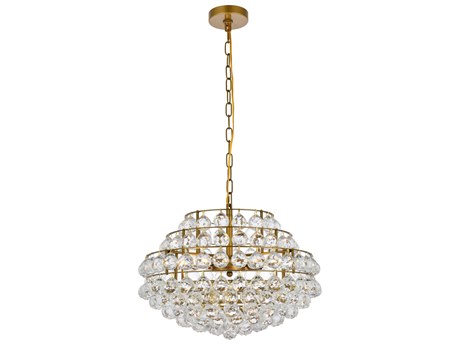 Elegant Lighting Savannah 5-Light Brass Crystal Pendant