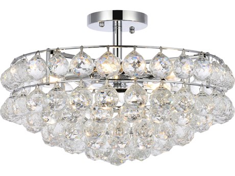 Elegant Lighting Savannah 5-Light Chrome Crystal Semi Flush Mount