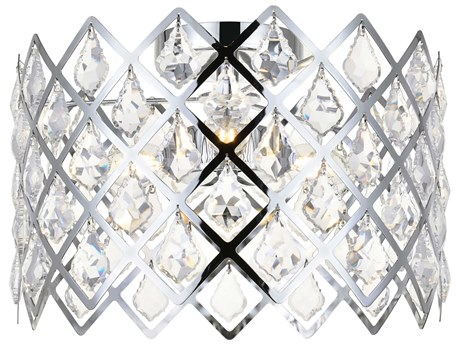 Elegant Lighting Lyla 3-Light Chrome Crystal Drum Flush Mount