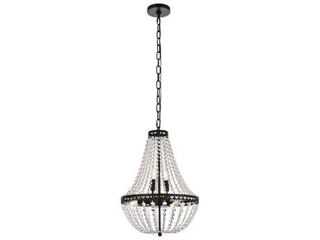 Elegant Lighting Valeria 5-Light Black Crystal Empire Chandelier