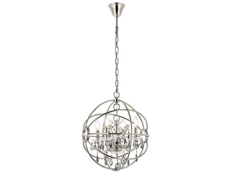 Elegant Lighting Geneva 4-Light Polished Nickel Crystal Candelabra Chandelier