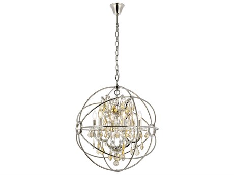 Elegant Lighting Geneva 6 -light Polished Nickel Crystal Candelabra Chandelier
