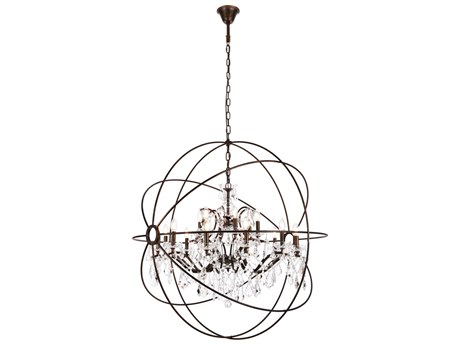 Elegant Lighting Geneva 18-Light Dark Bronze Crystal Candelabra Chandelier