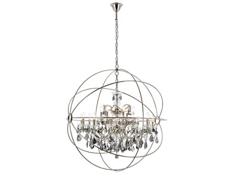 Elegant Lighting Geneva 18-Light Polished Nickel Crystal Candelabra Chandelier
