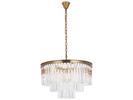 Elegant Lighting Sydney 9-Light Satin Gold Tiered Pendant