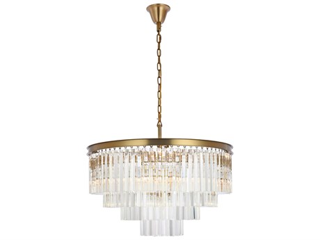Elegant Lighting Sydney 17-Light Satin Gold Tiered Pendant