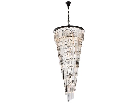 Elegant Lighting Sydney 35-Light Matte Black Tiered Chandelier