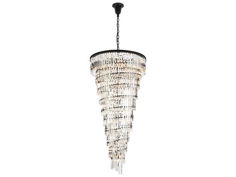 Elegant Lighting Sydney 42-Light Matte Black Tiered Chandelier