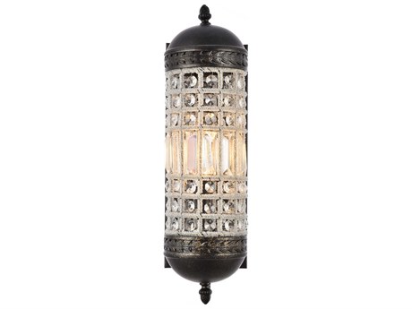 Elegant Lighting Olivia 1-Light Dark Bronze Clear Crystal Wall Sconce
