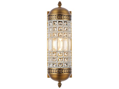 Elegant Lighting Olivia 1-Light French Gold Clear Crystal Wall Sconce