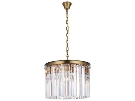 Elegant Lighting Sydney 6-Light Satin Gold Drum Island Pendant