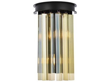Elegant Lighting Sydney Matte Black Crystal Wall Sconce