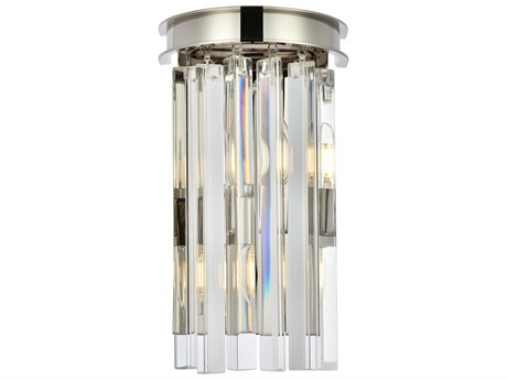 Elegant Lighting Sydney Polished Nickel Clear Crystal Wall Sconce