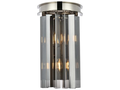 Elegant Lighting Sydney Polished Nickel Silver Crystal Wall Sconce