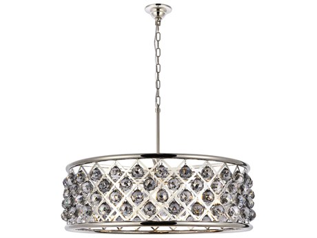 Elegant Lighting Madison 8-Light Polished Nickel Silver Crystal Drum Pendant