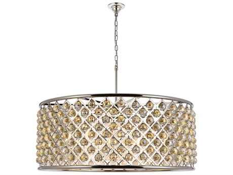 Elegant Lighting Madison 10-Light Polished Nickel Crystal Drum Chandelier