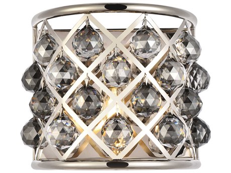 Elegant Lighting Madison 1-Light Polished Nickel Silver Crystal Wall Sconce
