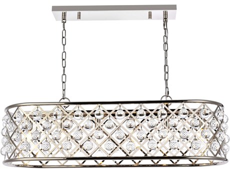 Elegant Lighting Madison 6-Light Polished Nickel Clear Crystal Island Pendant