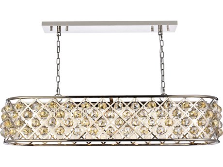 Elegant Lighting Madison 7-Light Polished Nickel Gold Crystal Island Pendant