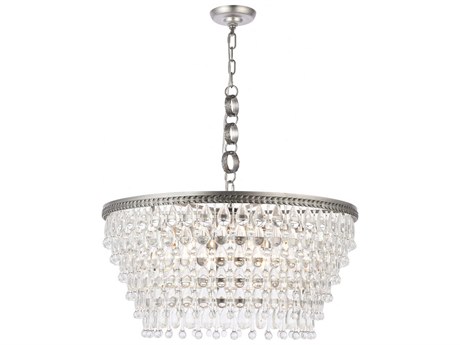 Elegant Lighting Nordic 6-Light Antique Silver Clear Crystal Empire Pendant