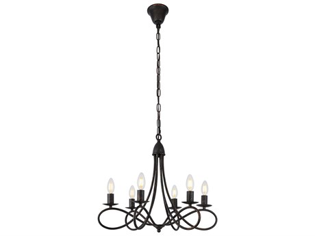 Elegant Lighting Lyndon 6 -light Dark Bronze Candelabra Chandelier