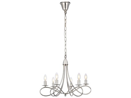 Elegant Lighting Lyndon 6 -light Polished Nickel Candelabra Chandelier