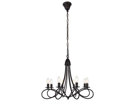 Elegant Lighting Lyndon 8-Light Dark Bronze Candelabra Chandelier