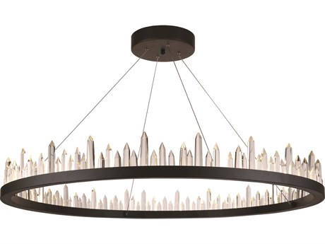 Elegant Lighting Malta 56-Light Satin Dark Grey Crystal LED Drum Pendant