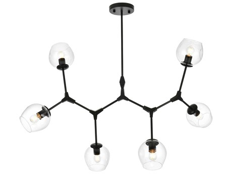 Elegant Lighting Cavoli 6-Light Black Globe Chandelier