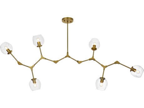 Elegant Lighting Cavoli 6-Light Brass Globe Chandelier