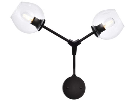 Elegant Lighting Cavoli 2-Light Black Wall Sconce