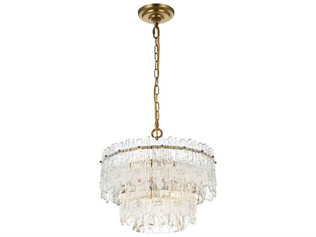Elegant Lighting Emilia 4-Light Satin Gold Tiered Pendant