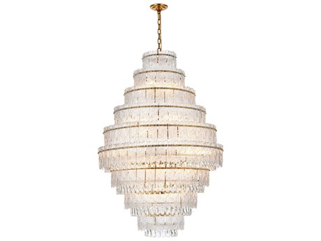 Elegant Lighting Emilia 27-Light Satin Gold Tiered Chandelier