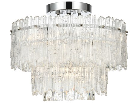 Elegant Lighting Emilia 4-Light Chrome Tiered Semi Flush Mount