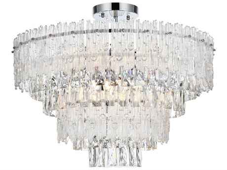 Elegant Lighting Emilia 8-Light Chrome Tiered Semi Flush Mount