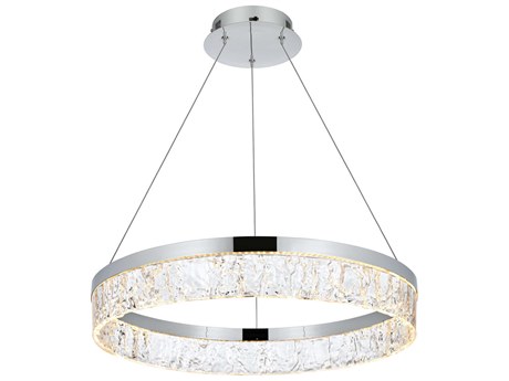 Elegant Lighting Linden 1-Light Chrome Round Pendant