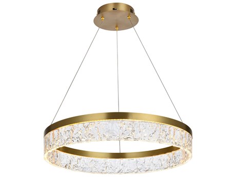 Elegant Lighting Linden 1-Light Satin Gold Round Pendant