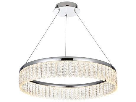Elegant Lighting Rune 1-Light Chrome Round Pendant