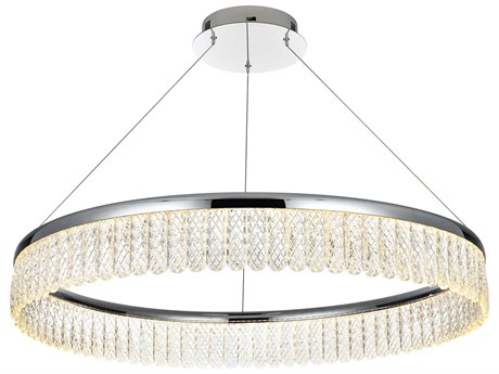 Elegant Lighting Rune 1-Light Chrome Round Pendant