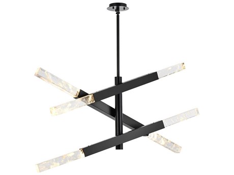 Elegant Lighting Ari 6-Light Black Linear Island Pendant