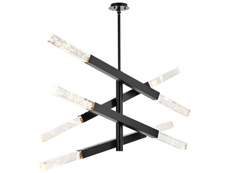 Elegant Lighting Ari 8-Light Black Linear Island Pendant