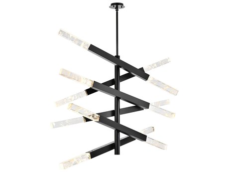 Elegant Lighting Ari 12-Light Black Linear Island Pendant