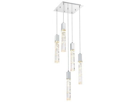 Elegant Lighting Aurora 5-Light Chrome Linear Pendant