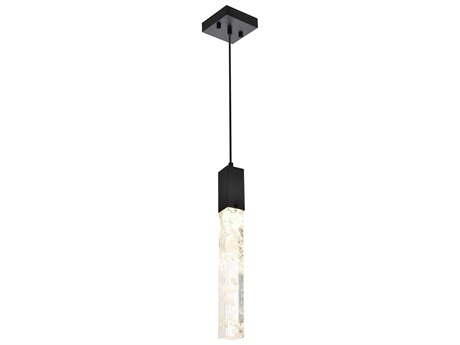 Elegant Lighting Aurora 1-Light Black Linear Mini Pendant