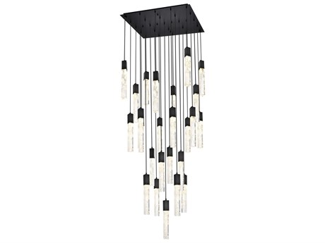 Elegant Lighting Aurora 25-Light Black Linear Pendant