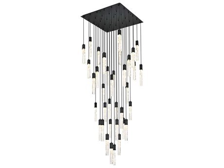 Elegant Lighting Aurora 36-Light Black Linear Pendant