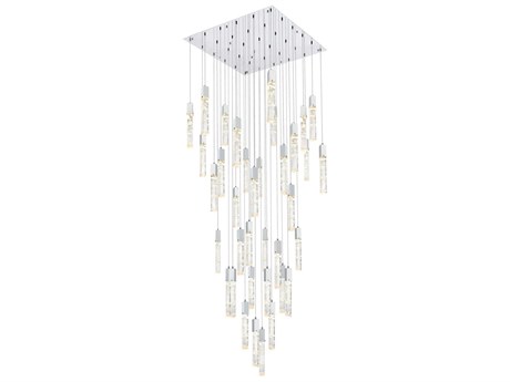 Elegant Lighting Aurora 36-Light Chrome Linear Pendant
