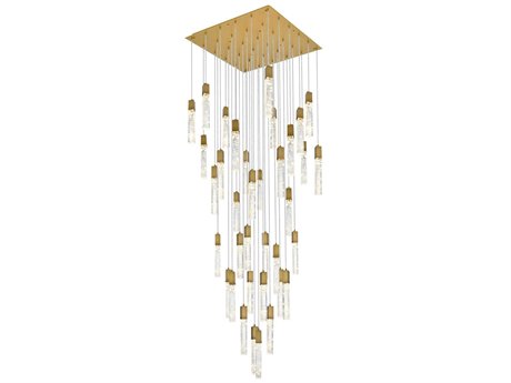 Elegant Lighting Aurora 36-Light Satin Gold Linear Pendant