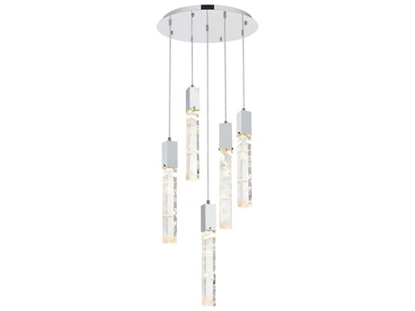 Elegant Lighting Aurora 5-Light Chrome Linear Pendant
